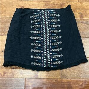 Embroidered Black Skirt